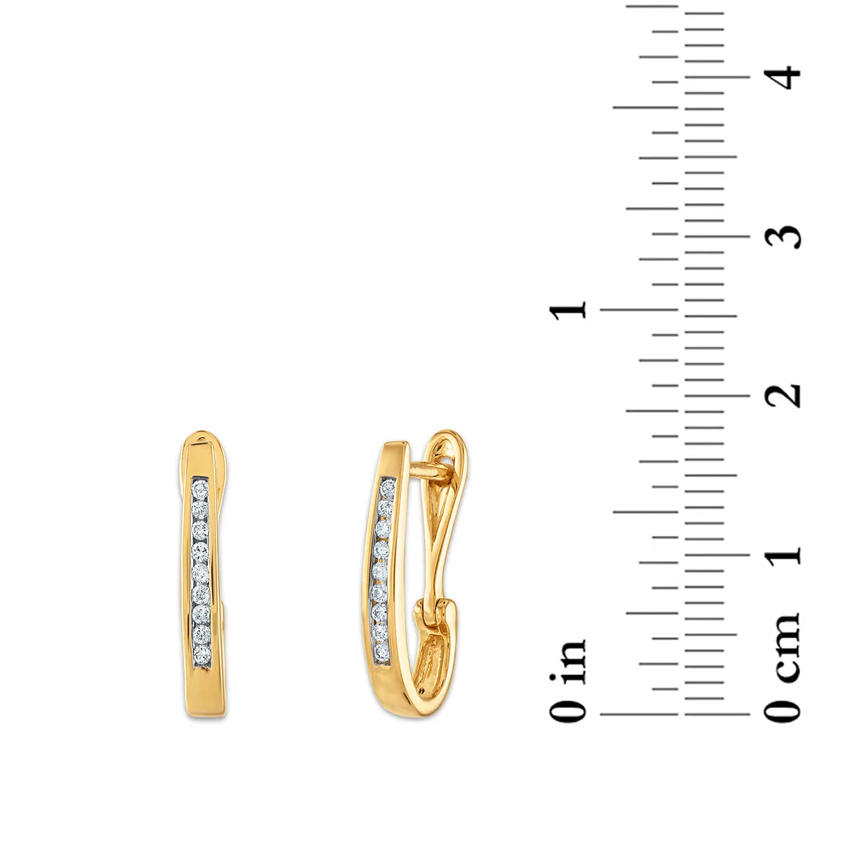 1/10 CTW Diamond Hoop Earrings in 10KT Yellow Gold