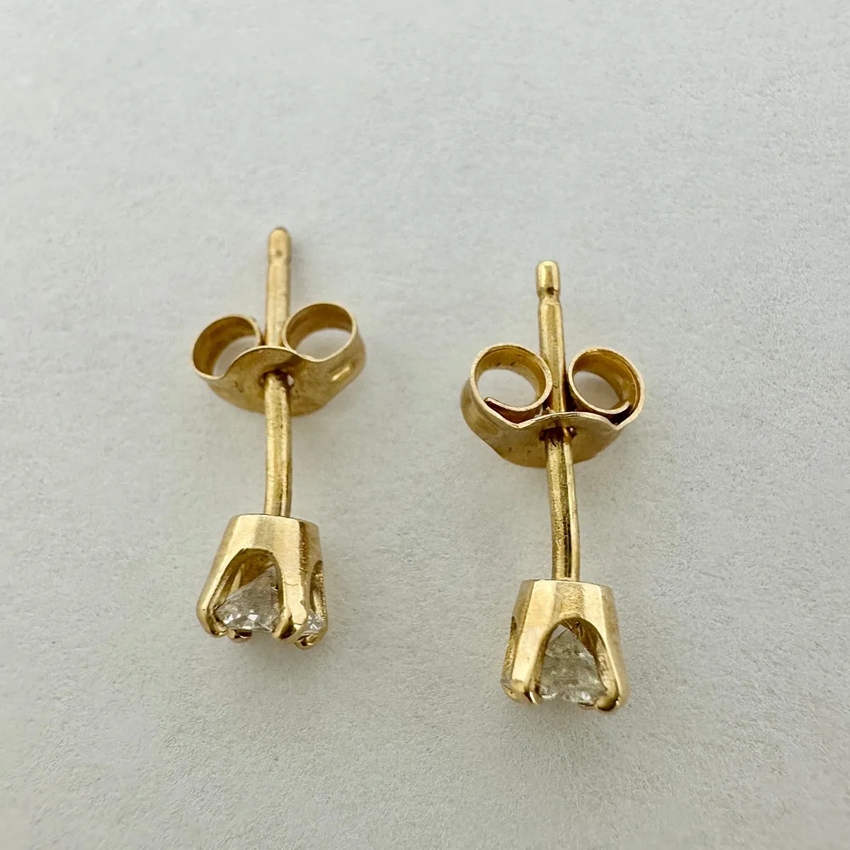 14K Gold Diamond Stud Earrings