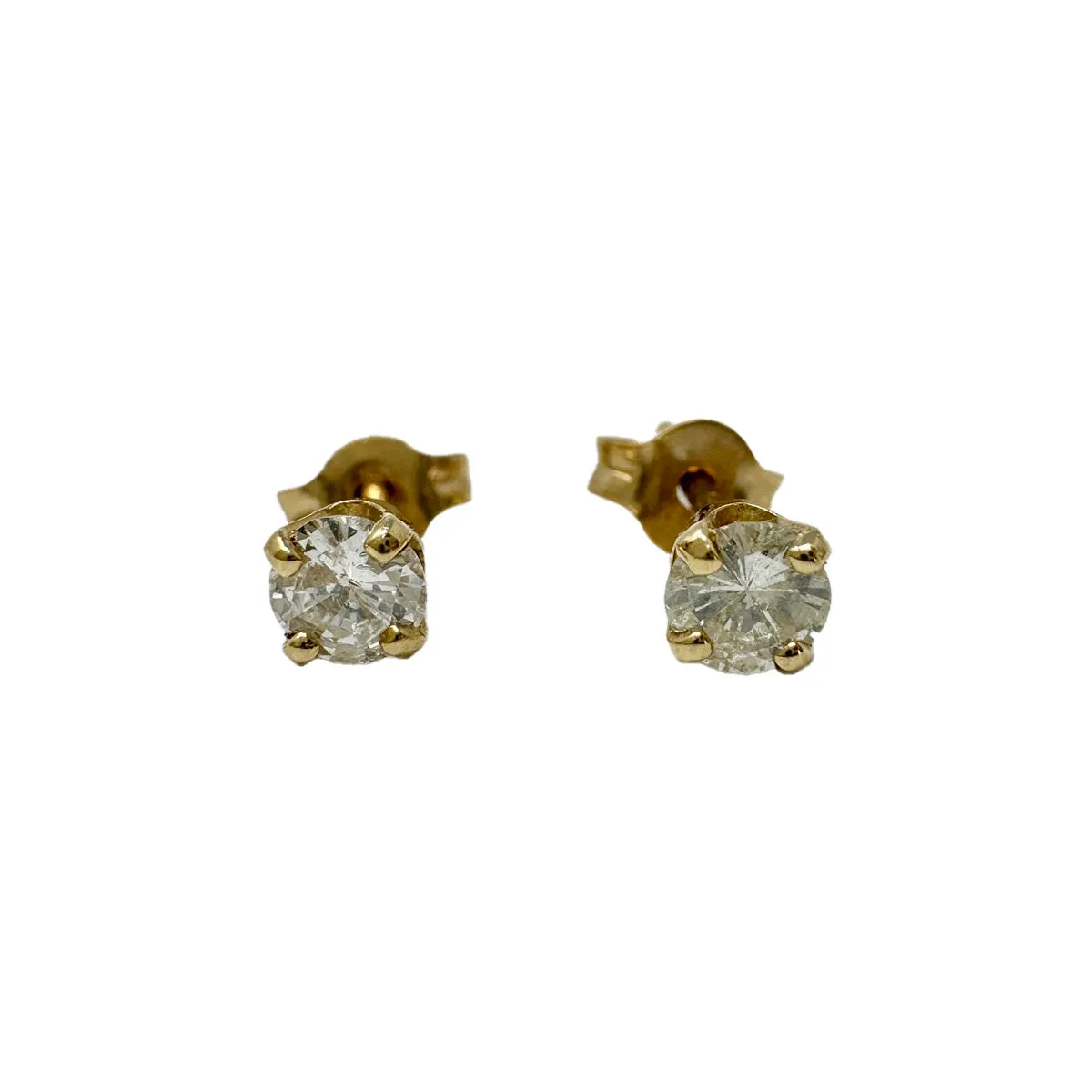 14K Gold Diamond Stud Earrings