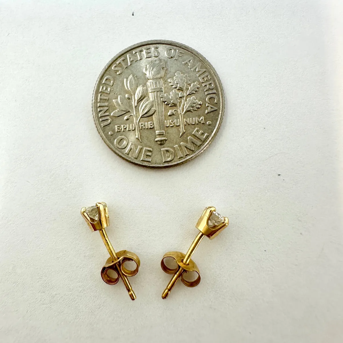 14K Gold Diamond Stud Earrings