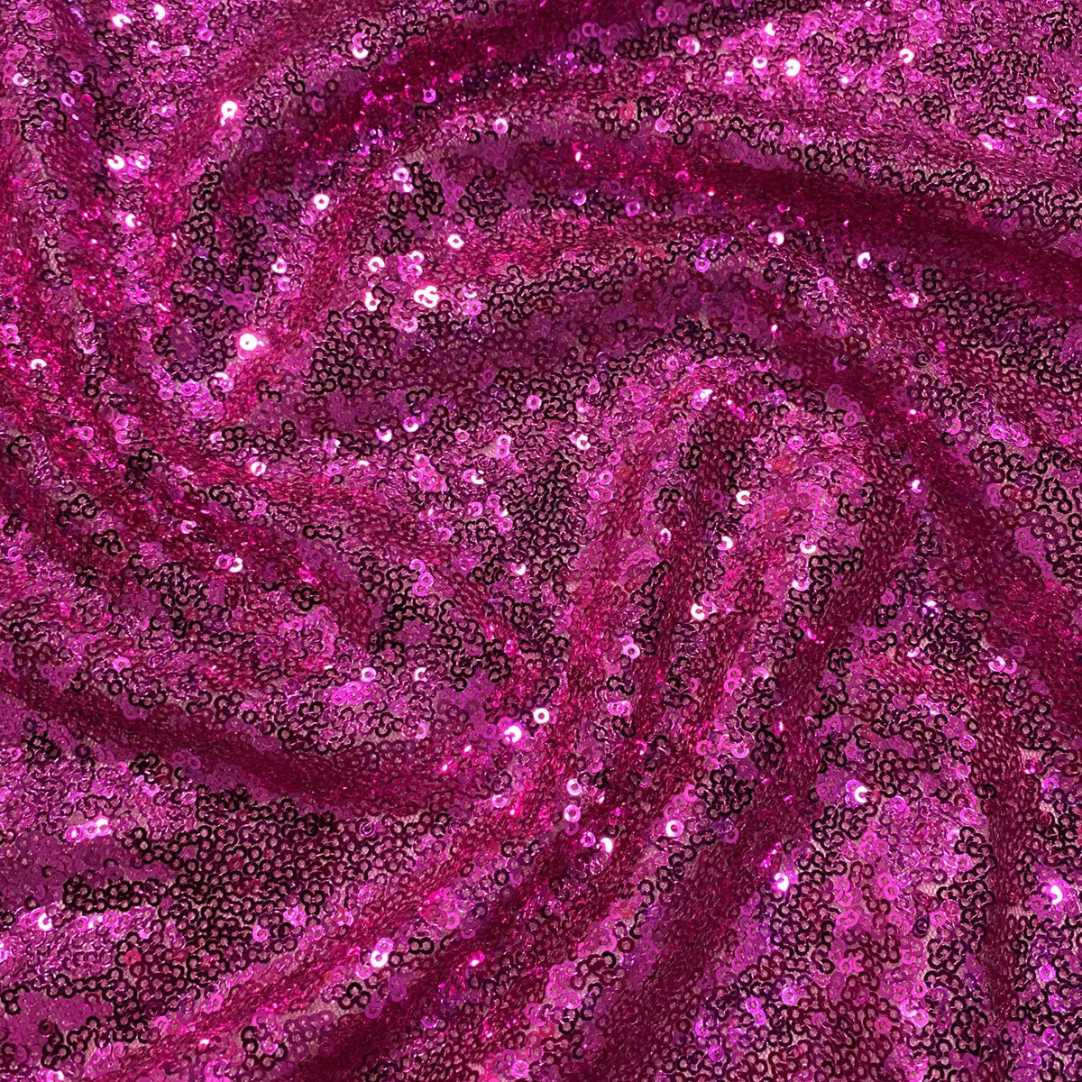 1pc - Glitz Sequins Table Linen 132" Round  - Fuchsia