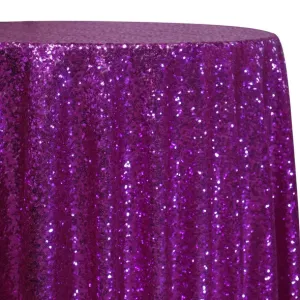 1pc - Glitz Sequins Table Linen 132" Round  - Fuchsia