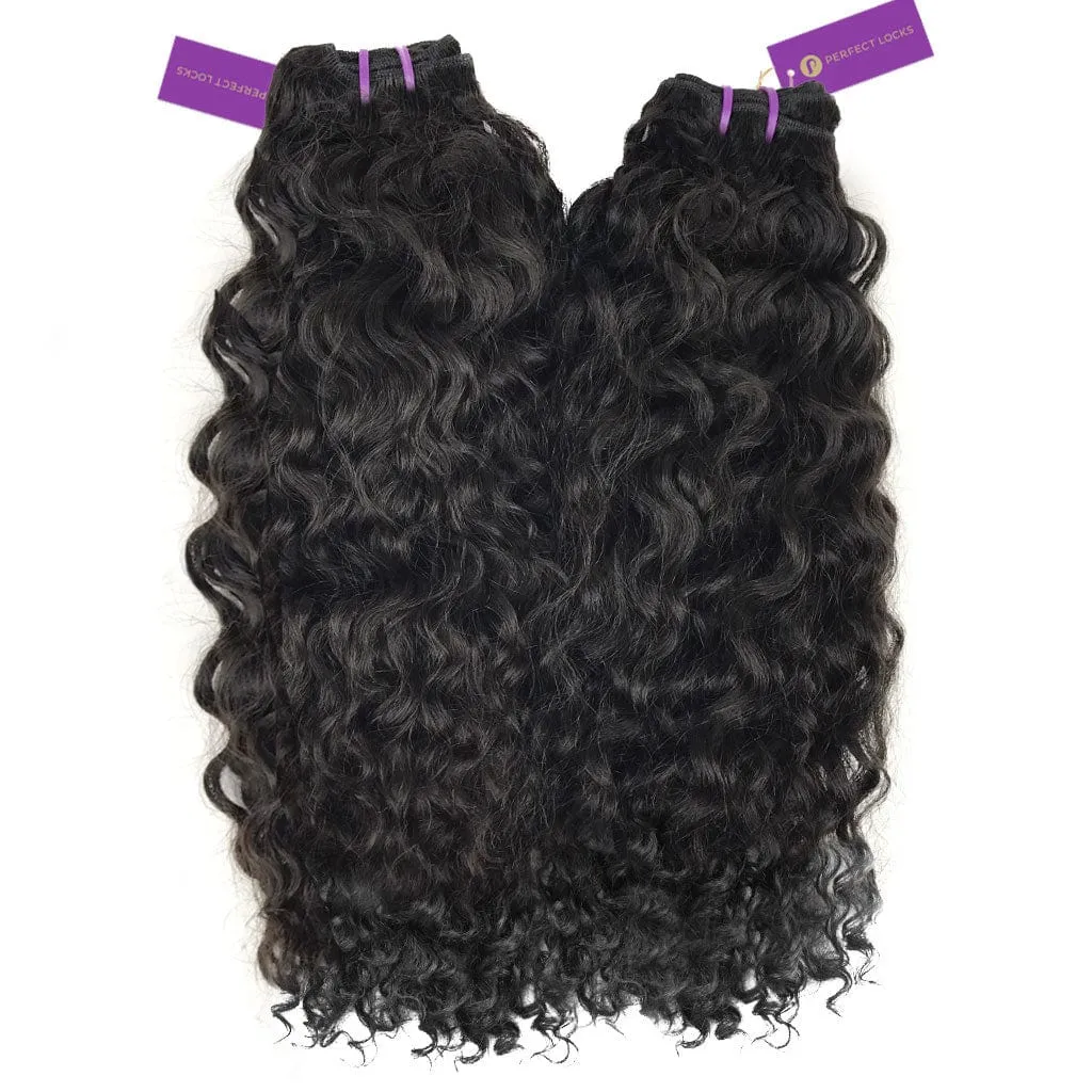 2 x Curly Virgin Machine Weft Bundle Deal