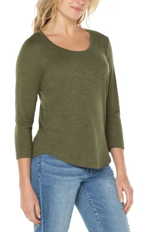 3/4 Sleeve Scoop Neck Top