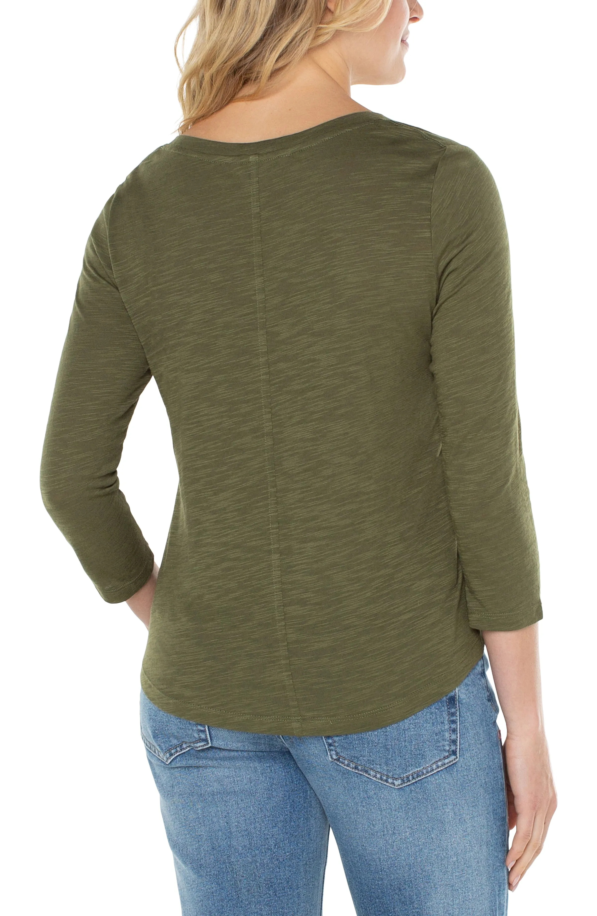 3/4 Sleeve Scoop Neck Top