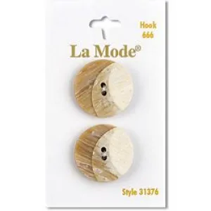 7/8" Tan Tri-Color Buttons | LaMode