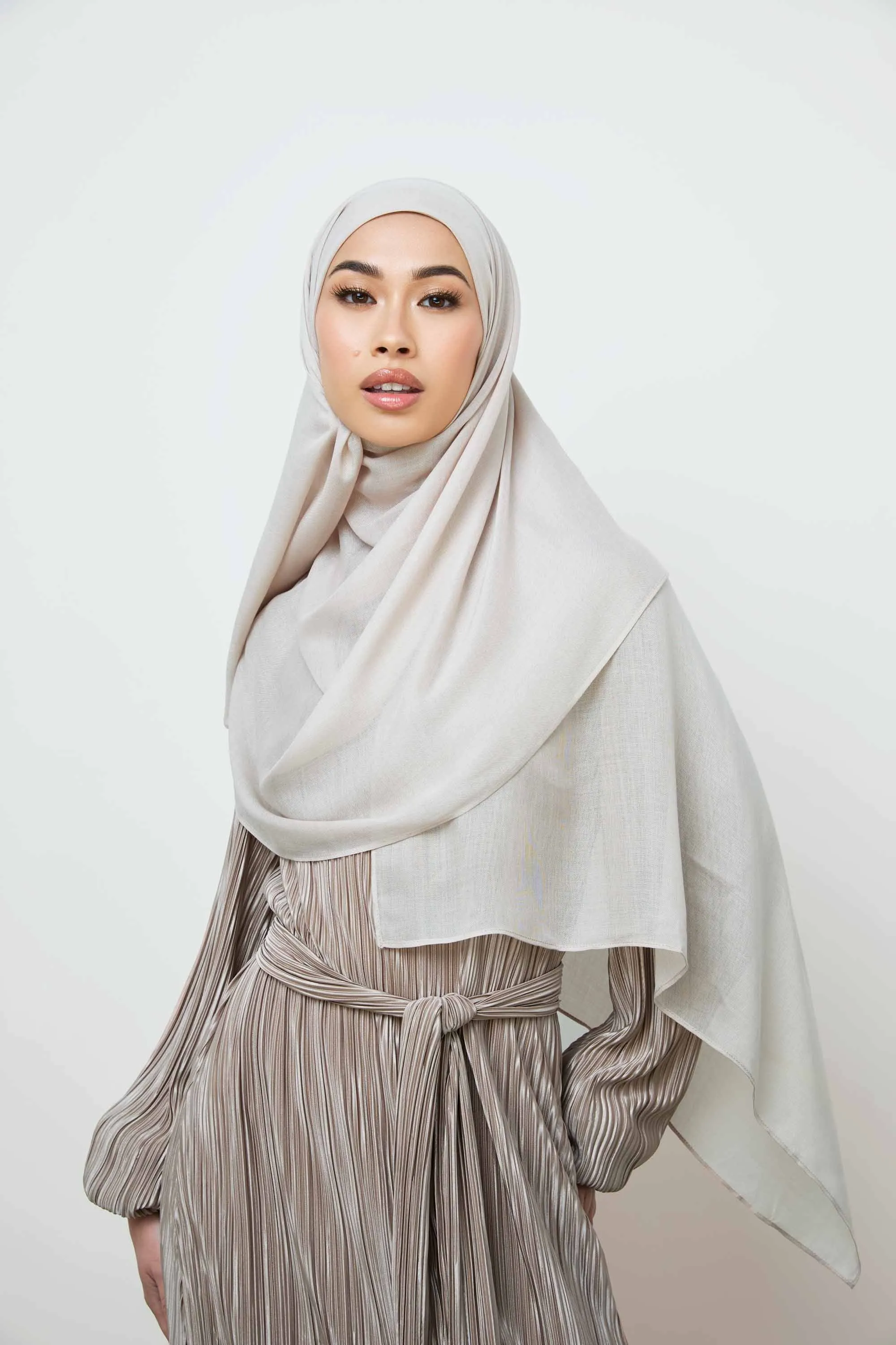 Bamboo Woven Hijab - Cloud