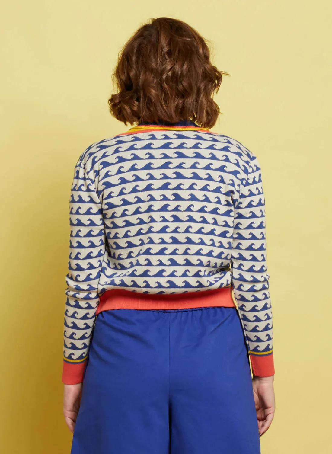 Blue Wave Jacquard Vera Cardigan by Palava