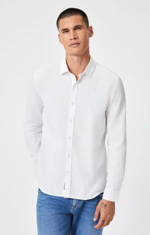 BUTTON-UP LONG SLEEVE SHIRT IN WHITE