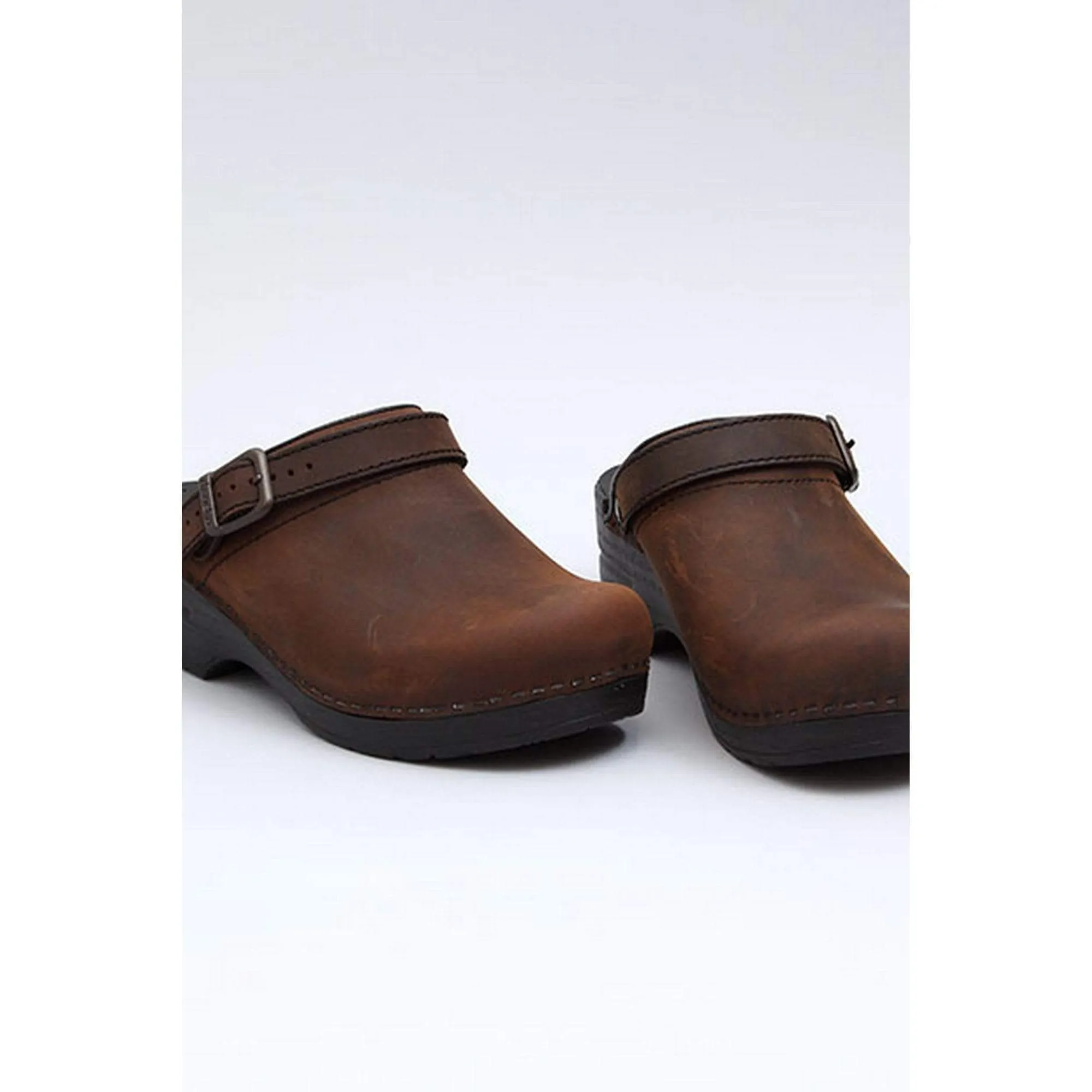 DANSKO Ingrid Oiled Leather Open Back Clogs