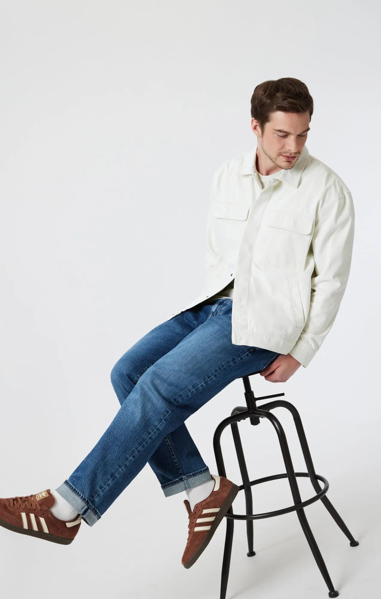 DOUBLE POCKET OVERSHIRT IN ANTIQUE WHITE