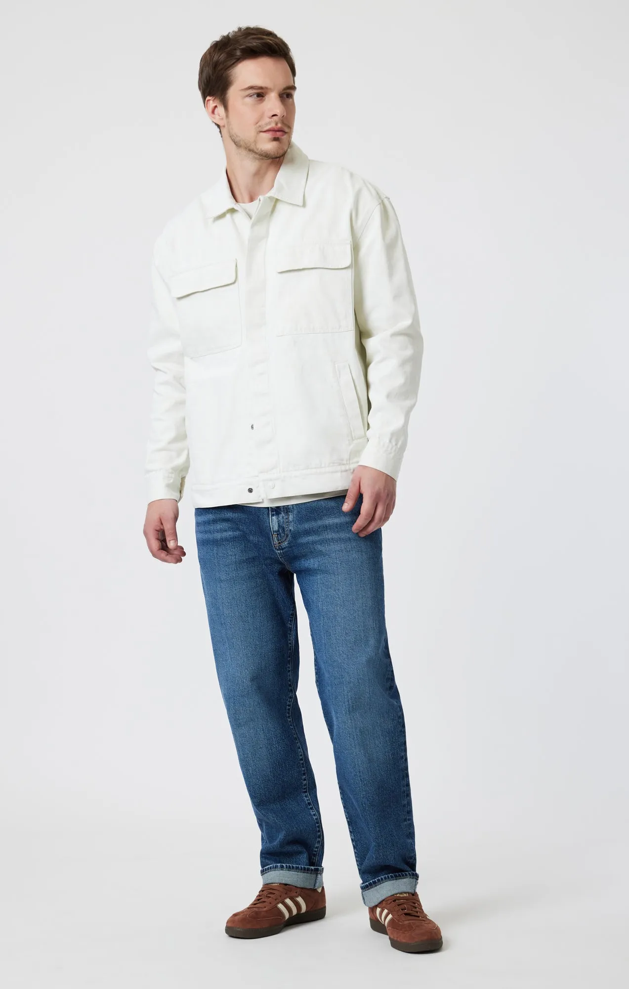 DOUBLE POCKET OVERSHIRT IN ANTIQUE WHITE