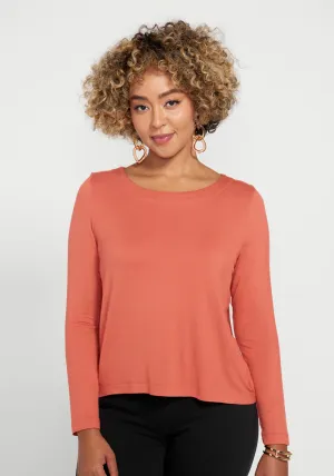 Essential Scoop Long Sleeve (Burnished Coral)