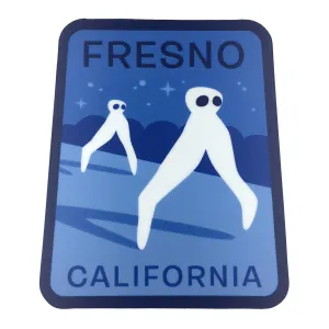 Fresno, California Travel Vinyl Sticker (Monsterologist)