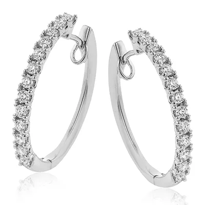 Hoop Earrings in 18k Gold with Diamonds