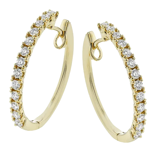 Hoop Earrings in 18k Gold with Diamonds