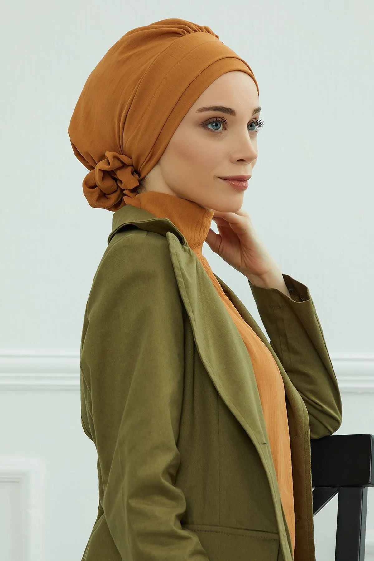 Instant Turban Lightweight Aerobin Scarf Head Turbans with Flower Back Detail For Women Headwear Stylish Elegant Design,HT-92