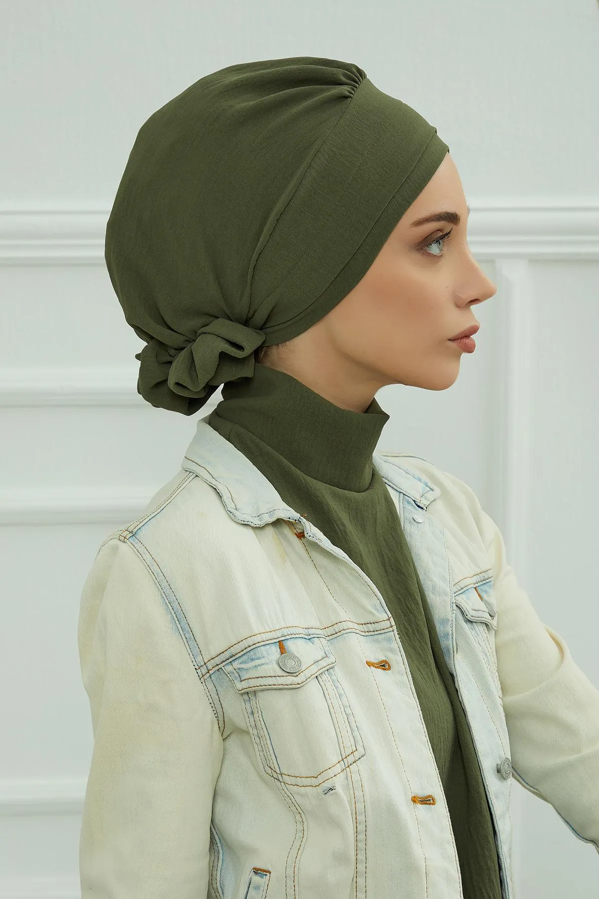 Instant Turban Lightweight Aerobin Scarf Head Turbans with Flower Back Detail For Women Headwear Stylish Elegant Design,HT-92