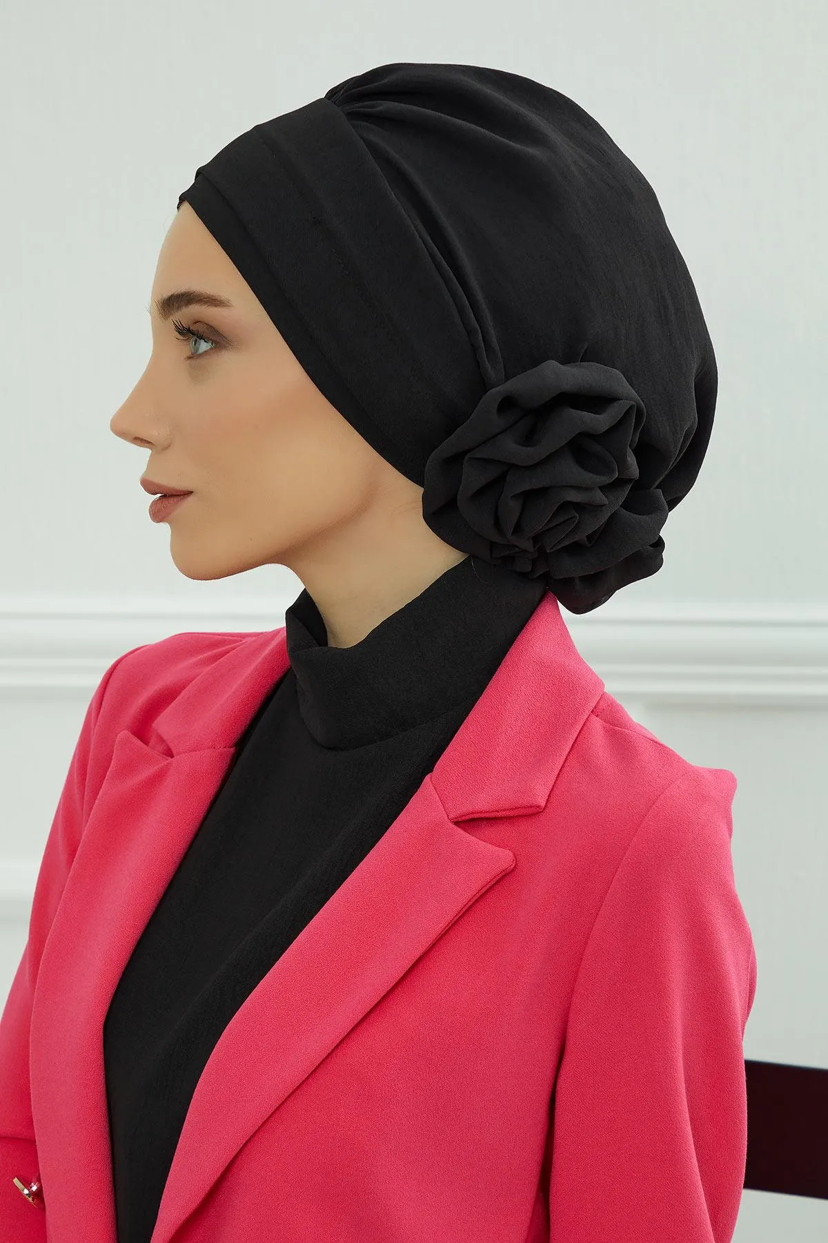 Instant Turban Lightweight Aerobin Scarf Head Turbans with Flower Back Detail For Women Headwear Stylish Elegant Design,HT-92