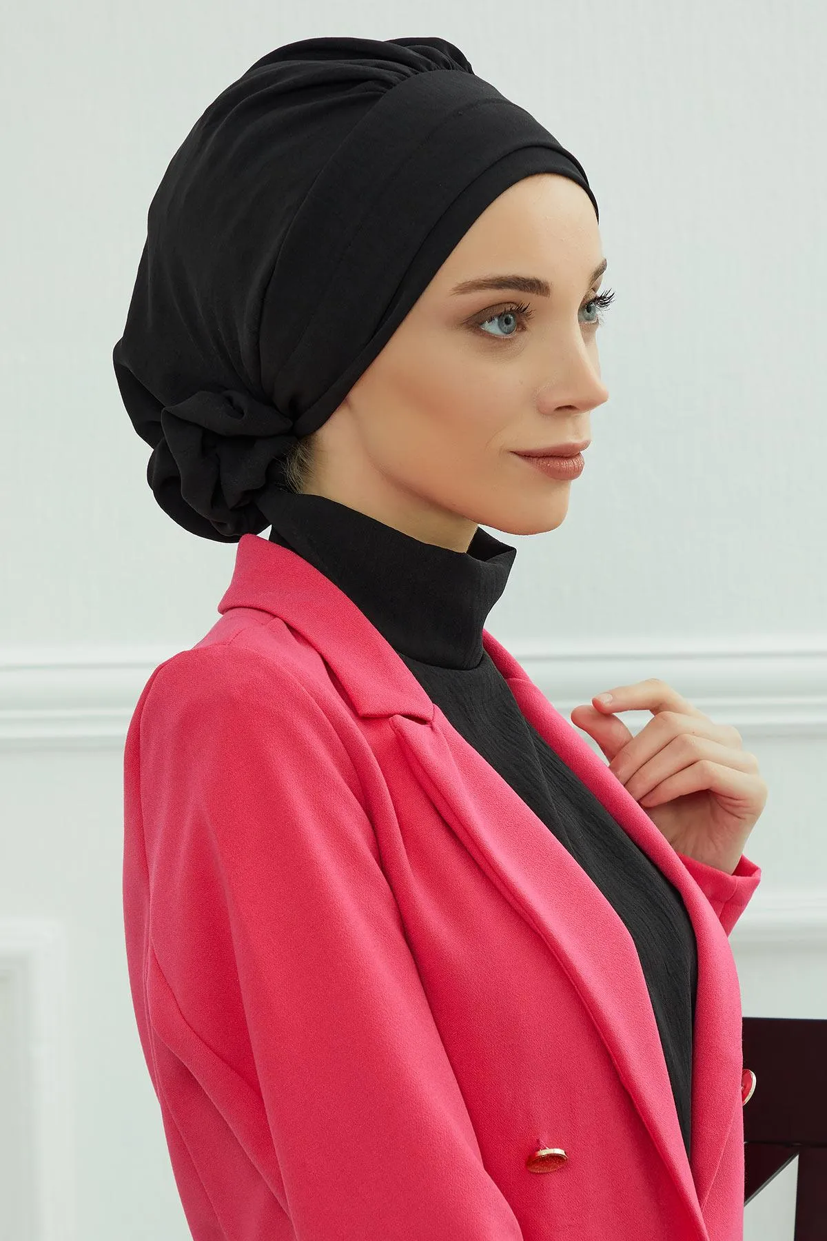 Instant Turban Lightweight Aerobin Scarf Head Turbans with Flower Back Detail For Women Headwear Stylish Elegant Design,HT-92