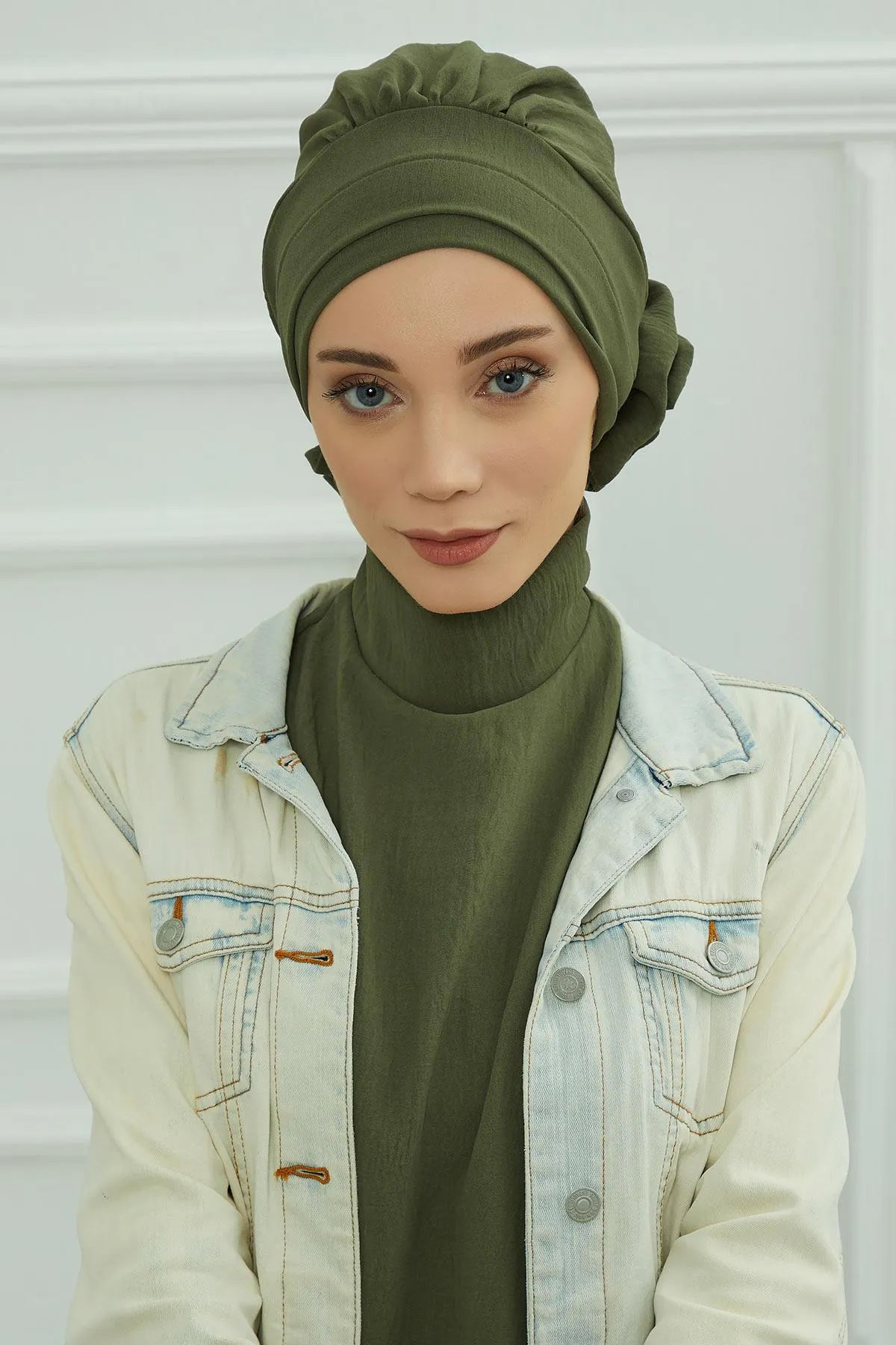 Instant Turban Lightweight Aerobin Scarf Head Turbans with Flower Back Detail For Women Headwear Stylish Elegant Design,HT-92