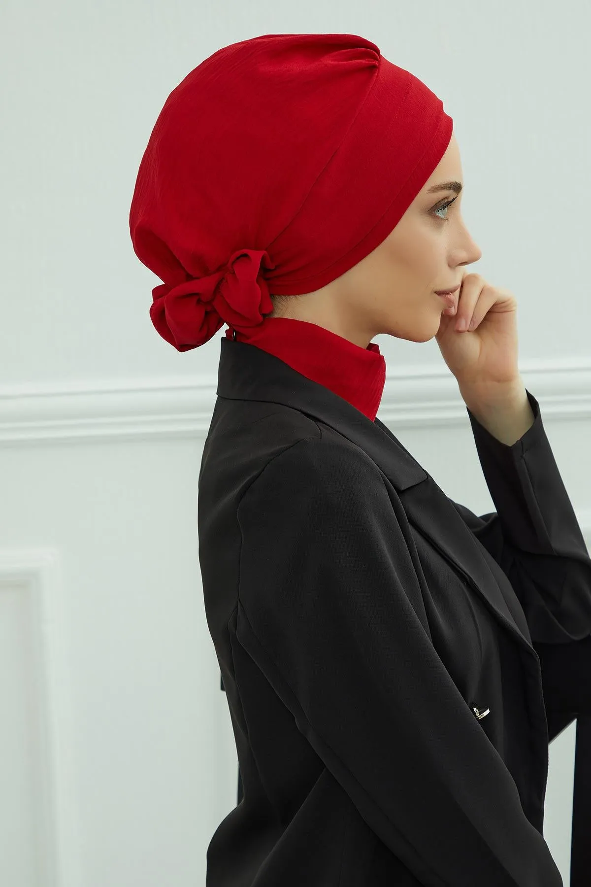 Instant Turban Lightweight Aerobin Scarf Head Turbans with Flower Back Detail For Women Headwear Stylish Elegant Design,HT-92