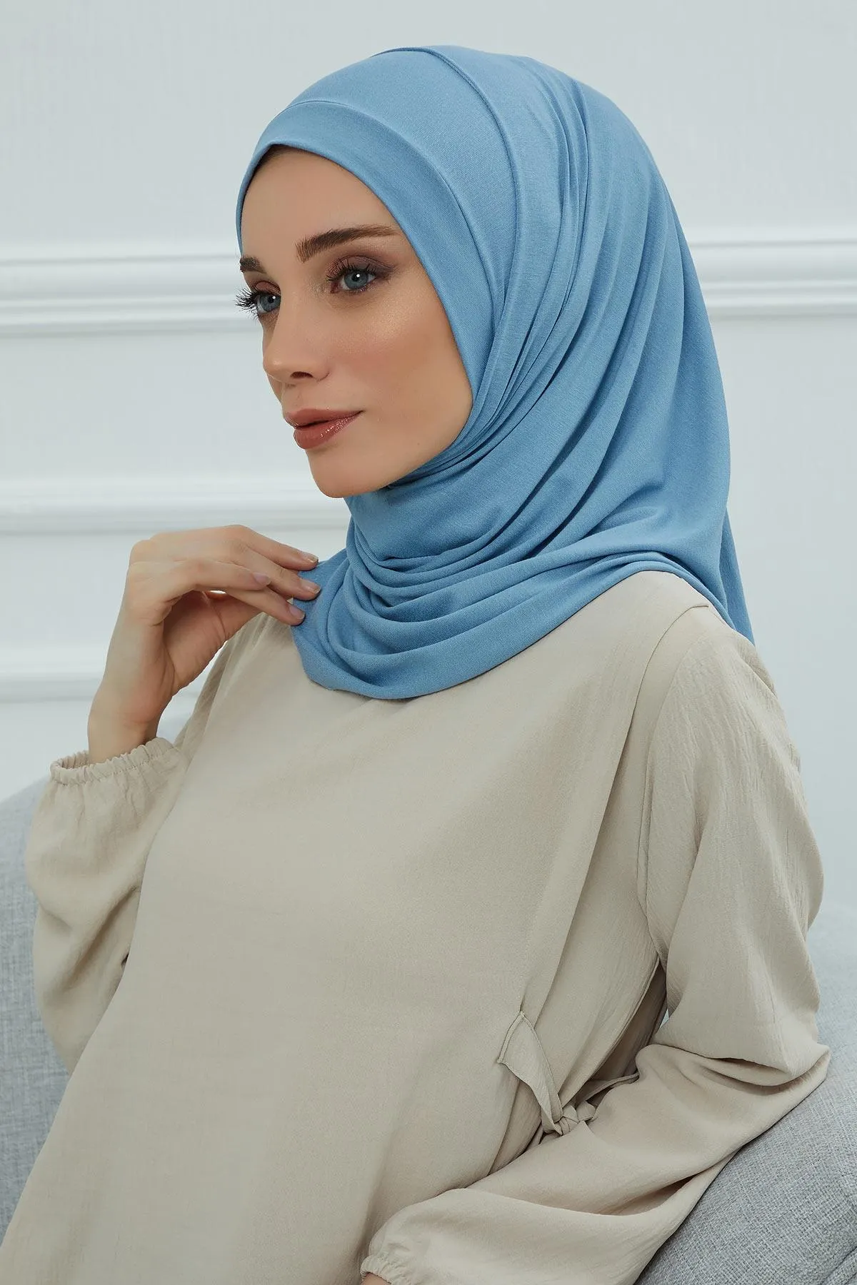 Jersey Shawl for Women Instant Combed Cotton Shawl for Women Cotton Modesty Instant Turban Cap Hat Head Wrap Ready to Wear Scarf,PS-16