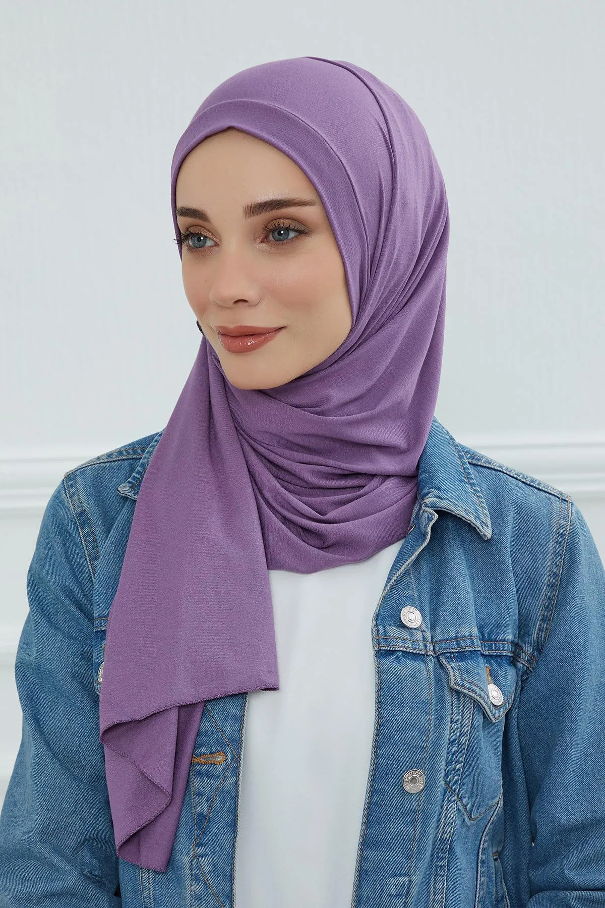 Jersey Shawl for Women Instant Combed Cotton Shawl for Women Cotton Modesty Instant Turban Cap Hat Head Wrap Ready to Wear Scarf,PS-16