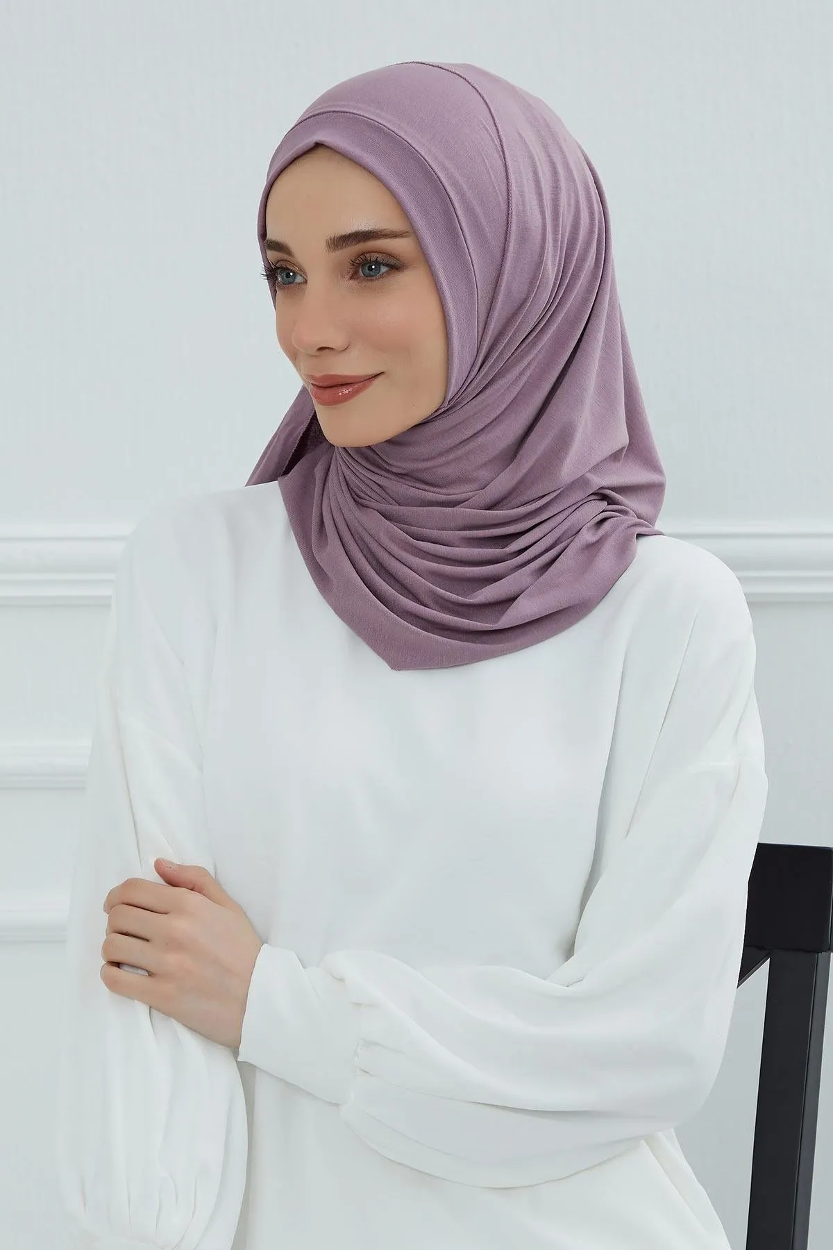 Jersey Shawl for Women Instant Combed Cotton Shawl for Women Cotton Modesty Instant Turban Cap Hat Head Wrap Ready to Wear Scarf,PS-16