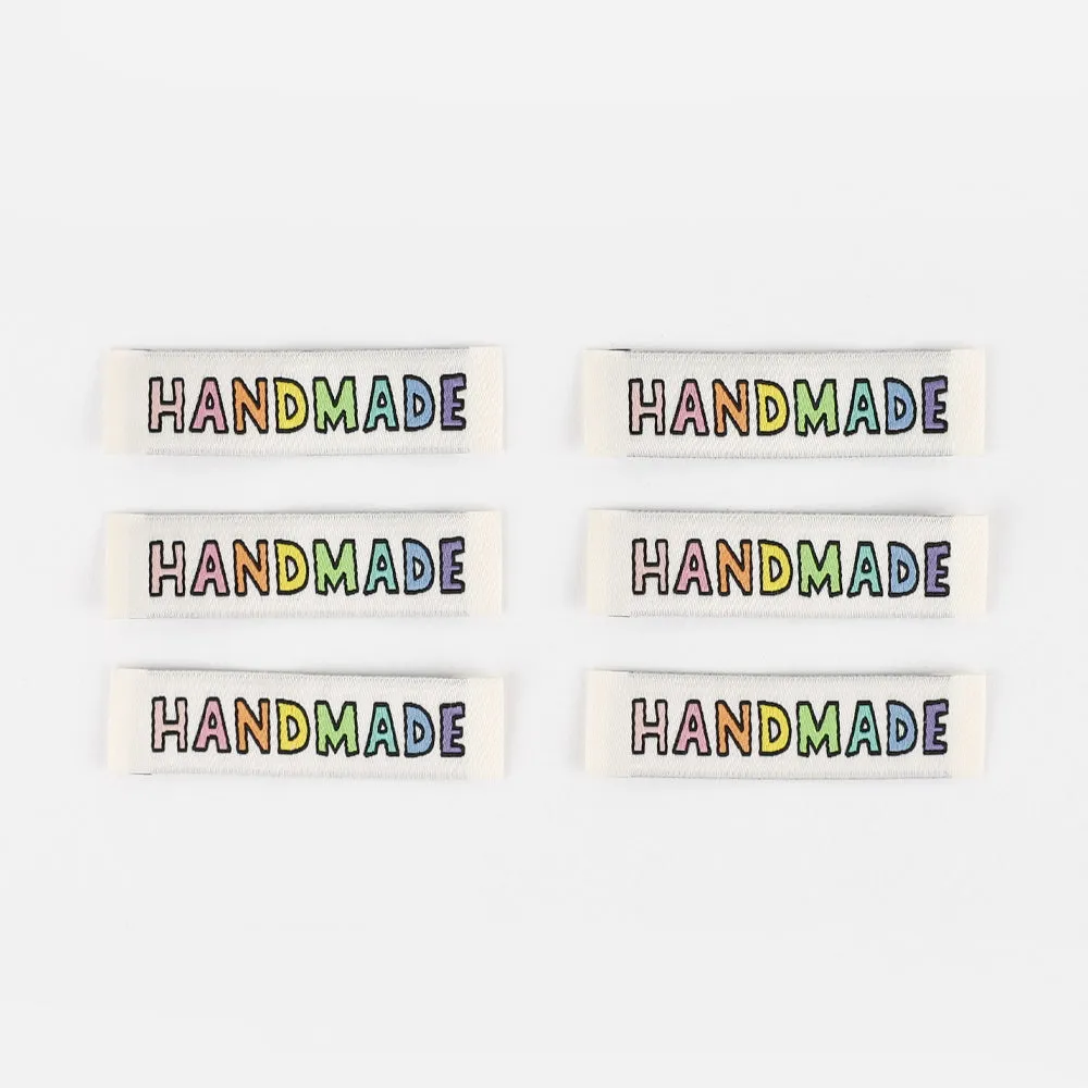 KATM Woven Labels - Rainbow Handmade (cream)