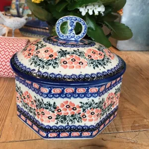 Polish Pottery Signature Hexagonal Candy Box