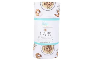 Shrimp and Grits Baby Muslin Swaddle Receiving Blanket