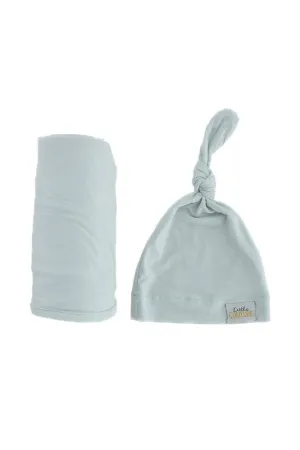 Swaddle and Hat - Icy Blue