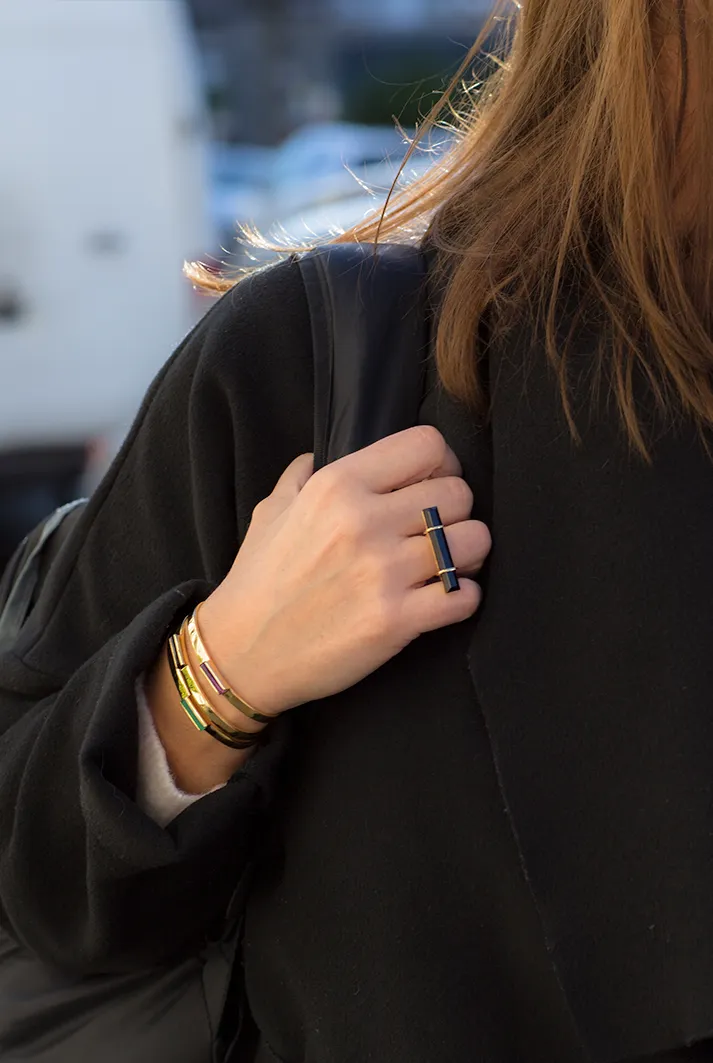 Urban Bar Ring with Lapis Lazuli