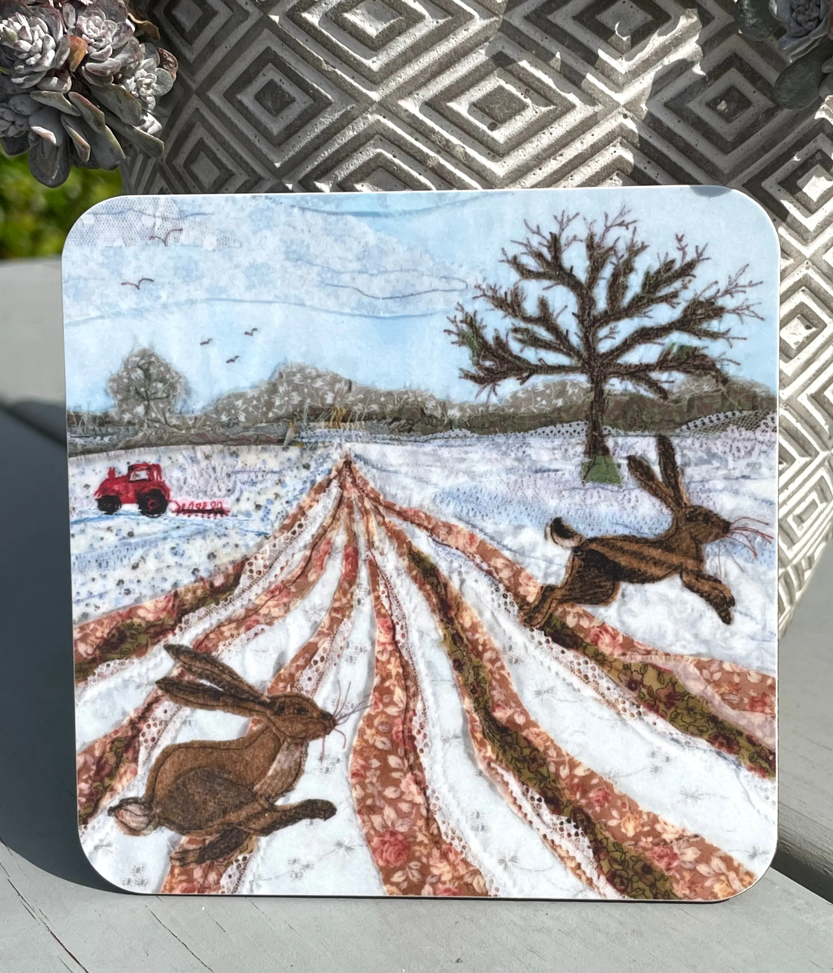 Winter Hare Coaster