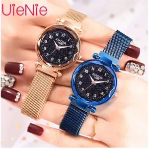 Women watch Fashion wild Starry sky numeral Milan Magnet Buckle Luxury Fashion Ladies Geometric Roman Numeral Quartz Watch